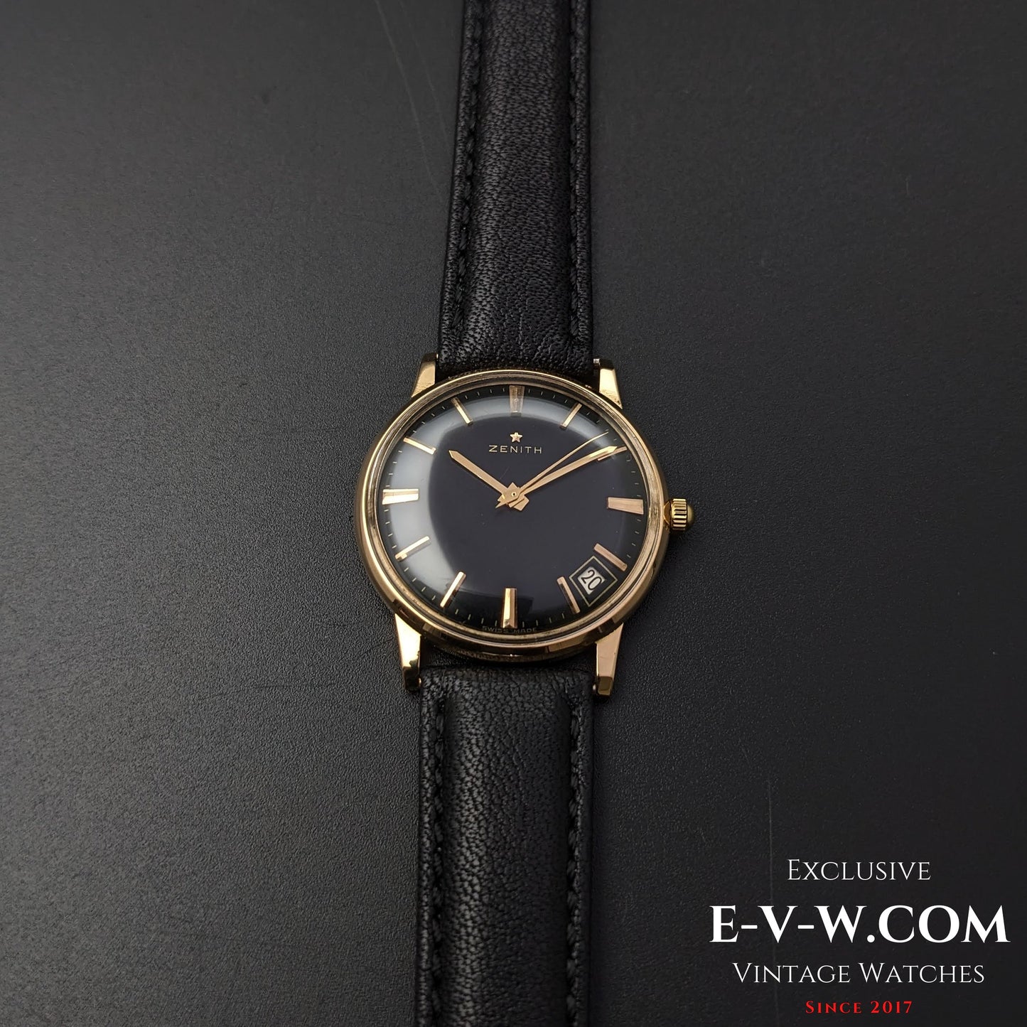 Zenith 18K Gold / Black Dial / Cal.2532 SC / Vintage 1964