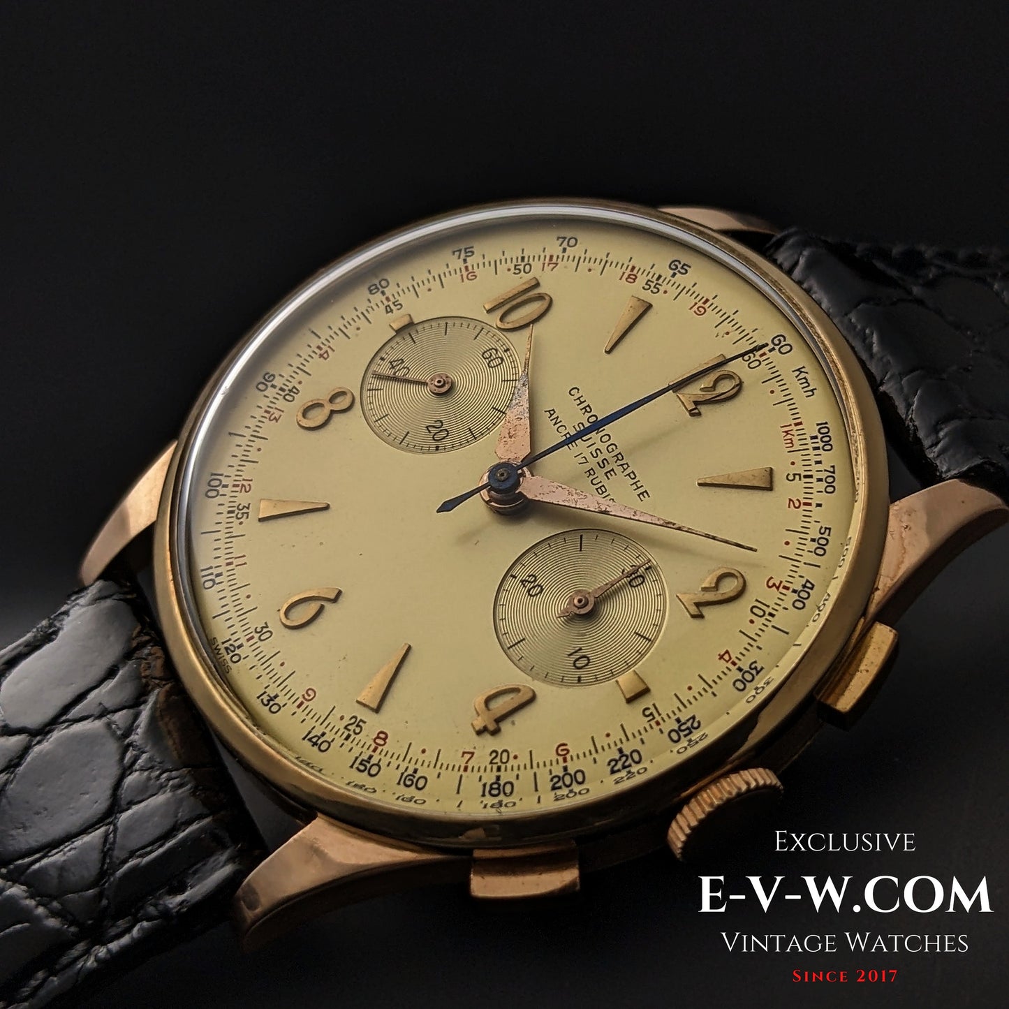 18ct Gold Chronographe Suisse | Jumbo 38mm | Cal. Landeron 51 | Vintage 1950 | Serviced