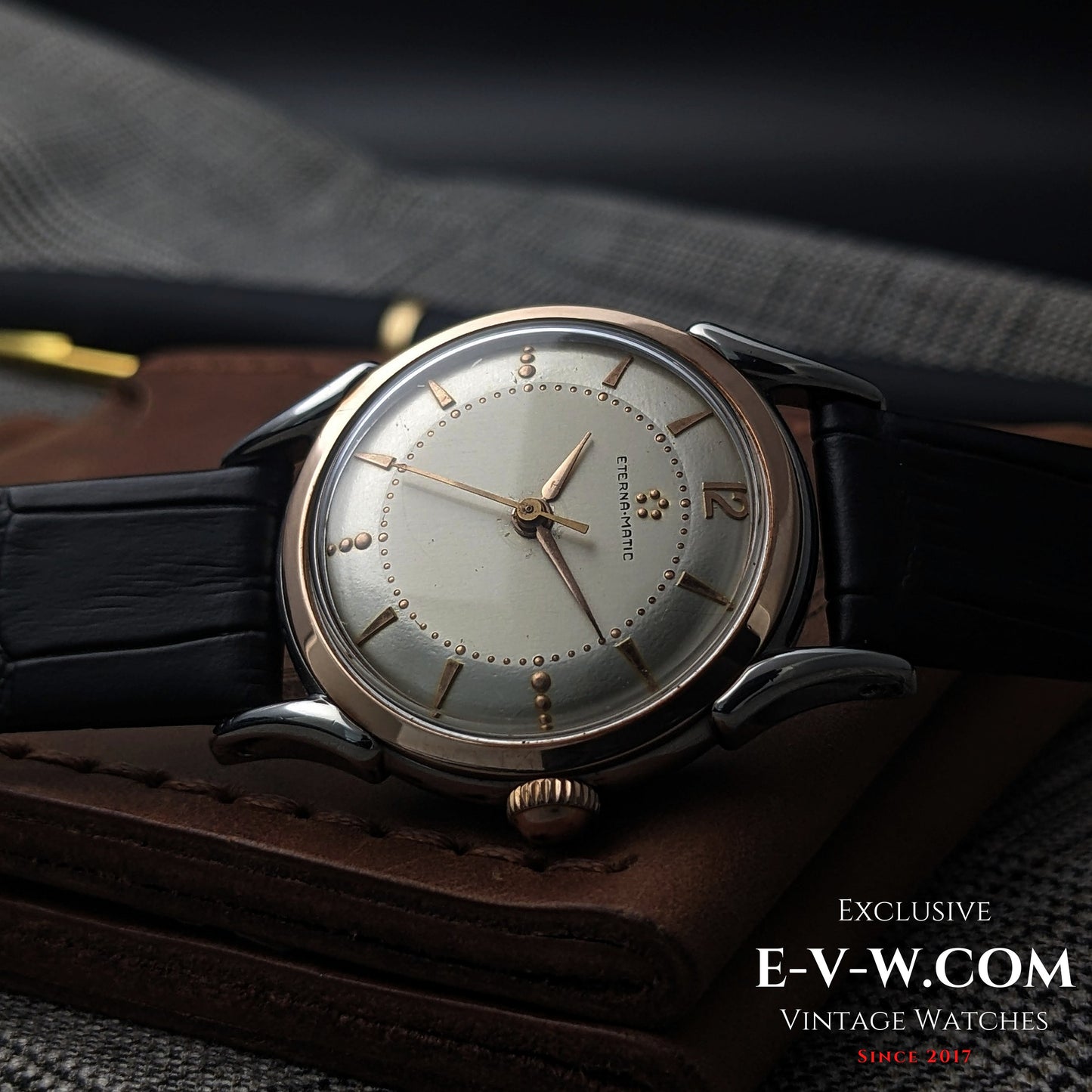 Eterna-Matic early five-ball Automatic | Two-tone case, “fancy” lugs | Cal. 1248T | Vintage 1950