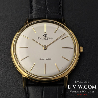 60 Years Old Vintage Baume & Mercier Genève Baumatic 18k Gold / Cal. MB 12800 Micro rotor / Vintage 1960s