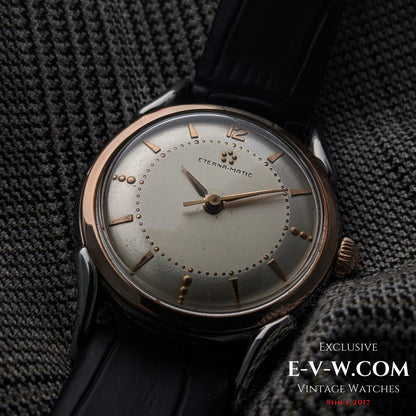 Eterna-Matic early five-ball Automatic | Two-tone case, “fancy” lugs | Cal. 1248T | Vintage 1950
