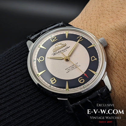 50 Years Old Vintage Atlantic Worldmaster Jumbo Two tone Bull's Eye Dial / Cal. 1100 / Vintage 1970s