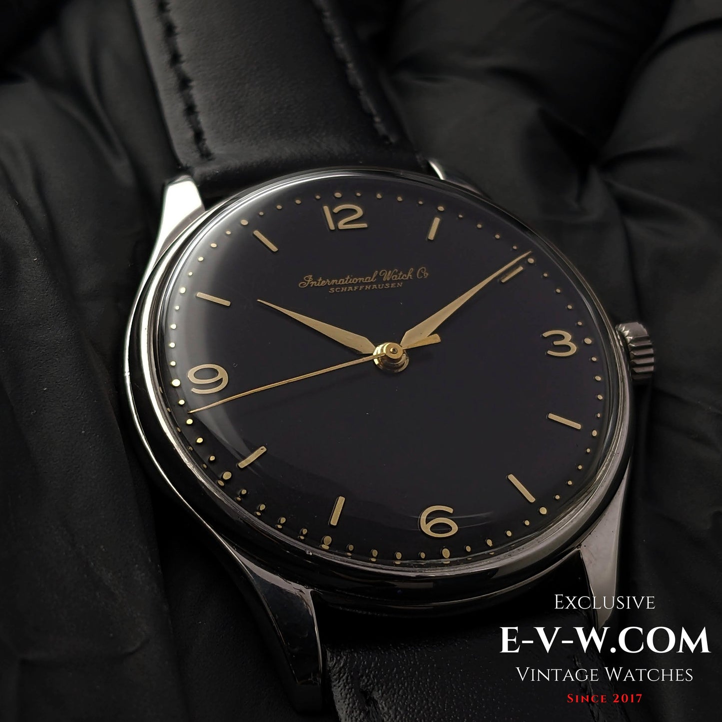 66 Years Old Vintage IWC Schaffhausen Black / Cal. 89 / Vintage 1957