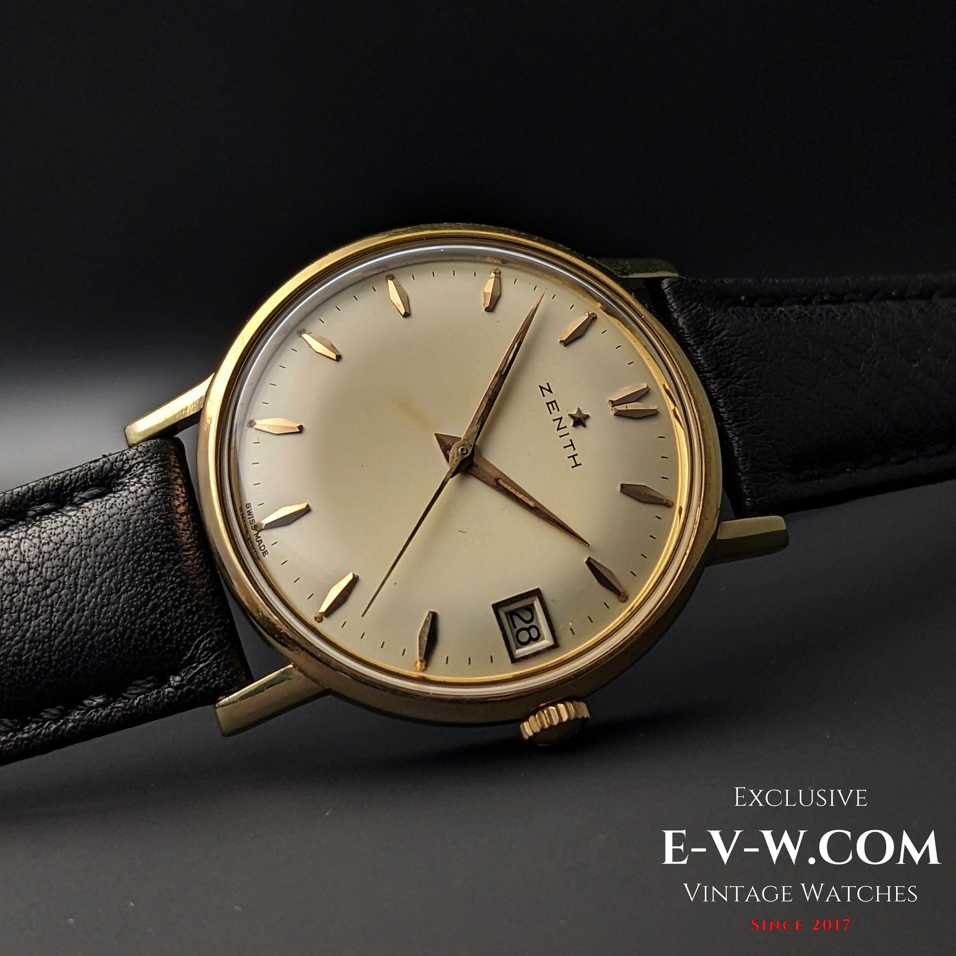 65 Years Old Vintage Zenith Classic / Gold plaque / Cal. 2522C / Vintage 1960