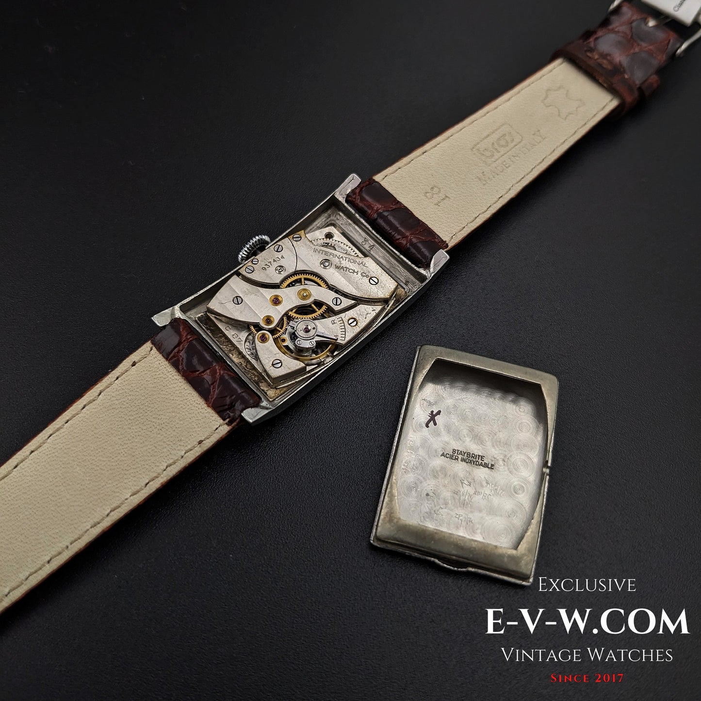 93 Years Old Antique IWC Schaffhausen Tank unique cristal Art Deco / Cal. 87 Vintage