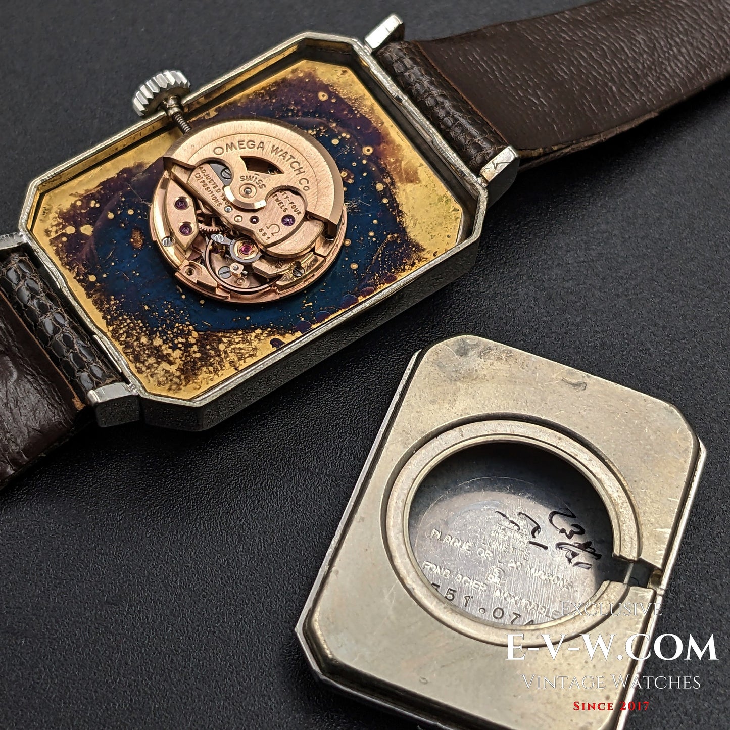 56 Vintage OmeganUnique Emerald Cut Sapphire Crystal "collection of Andrew Grim" /  Vintage 1968