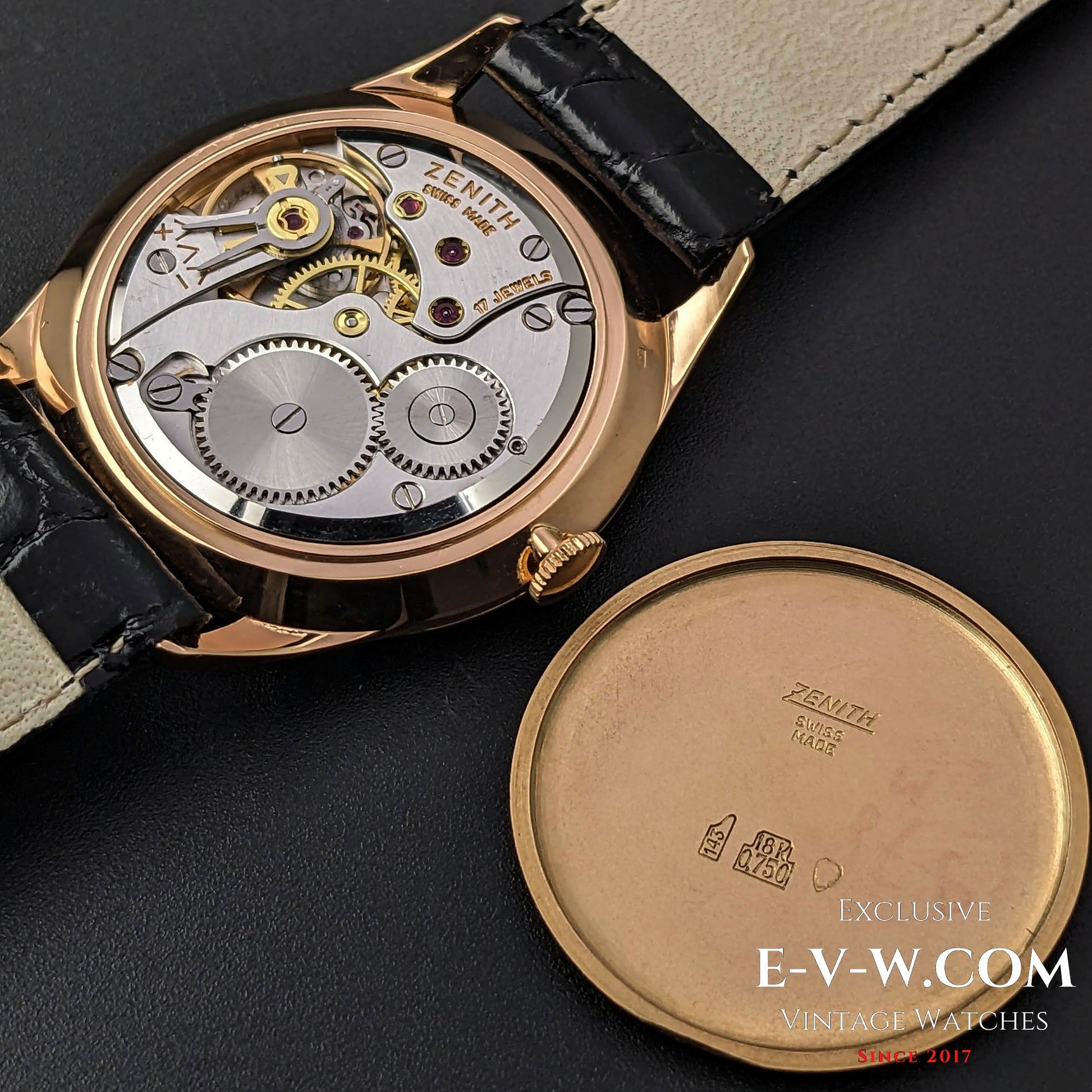 59 Years Old Vintage Zenith 18K Rose Gold 7583-1 / Cal. 40T / Vintage 1956 /e-v-w.com