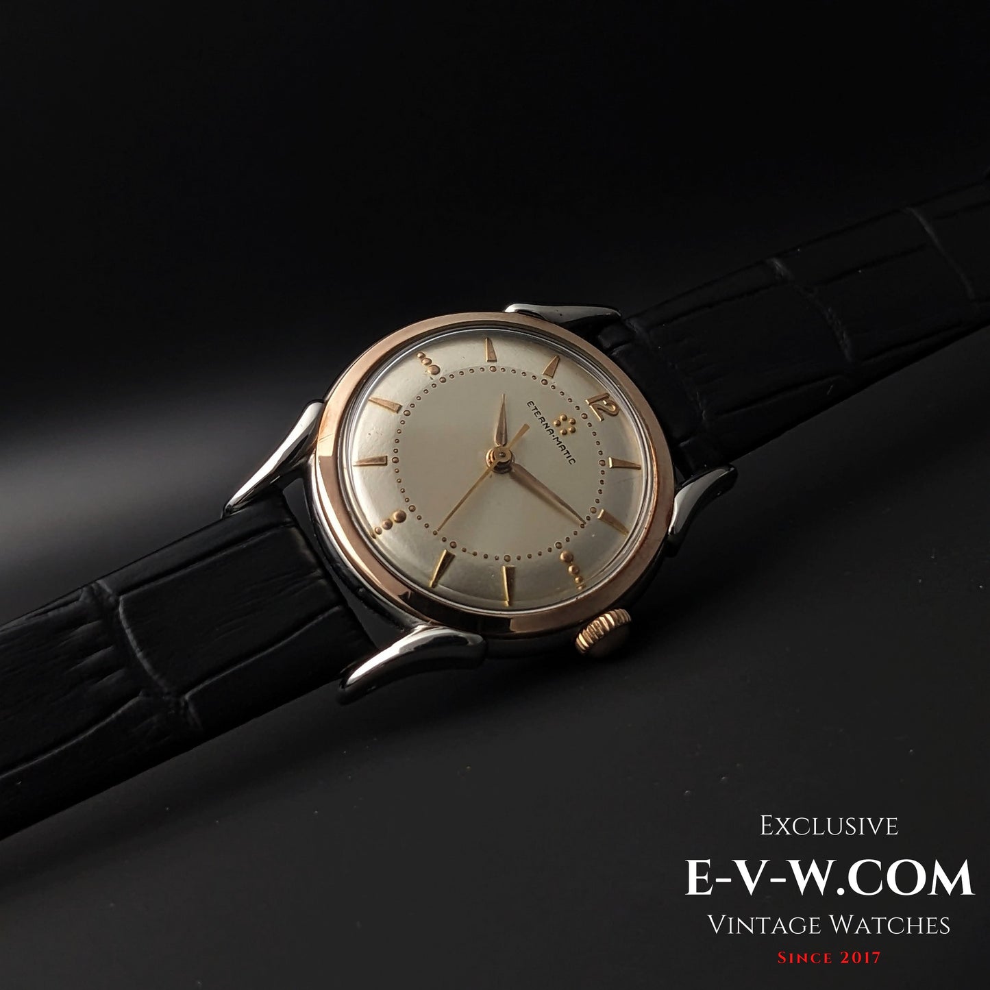 Eterna-Matic early five-ball Automatic | Two-tone case, “fancy” lugs | Cal. 1248T | Vintage 1950