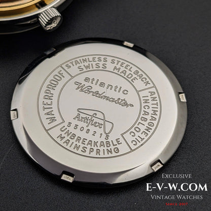 50 Years Old Vintage Atlantic Worldmaster Jumbo Two tone Bull's Eye Dial / Cal. 1100 / Vintage 1970s