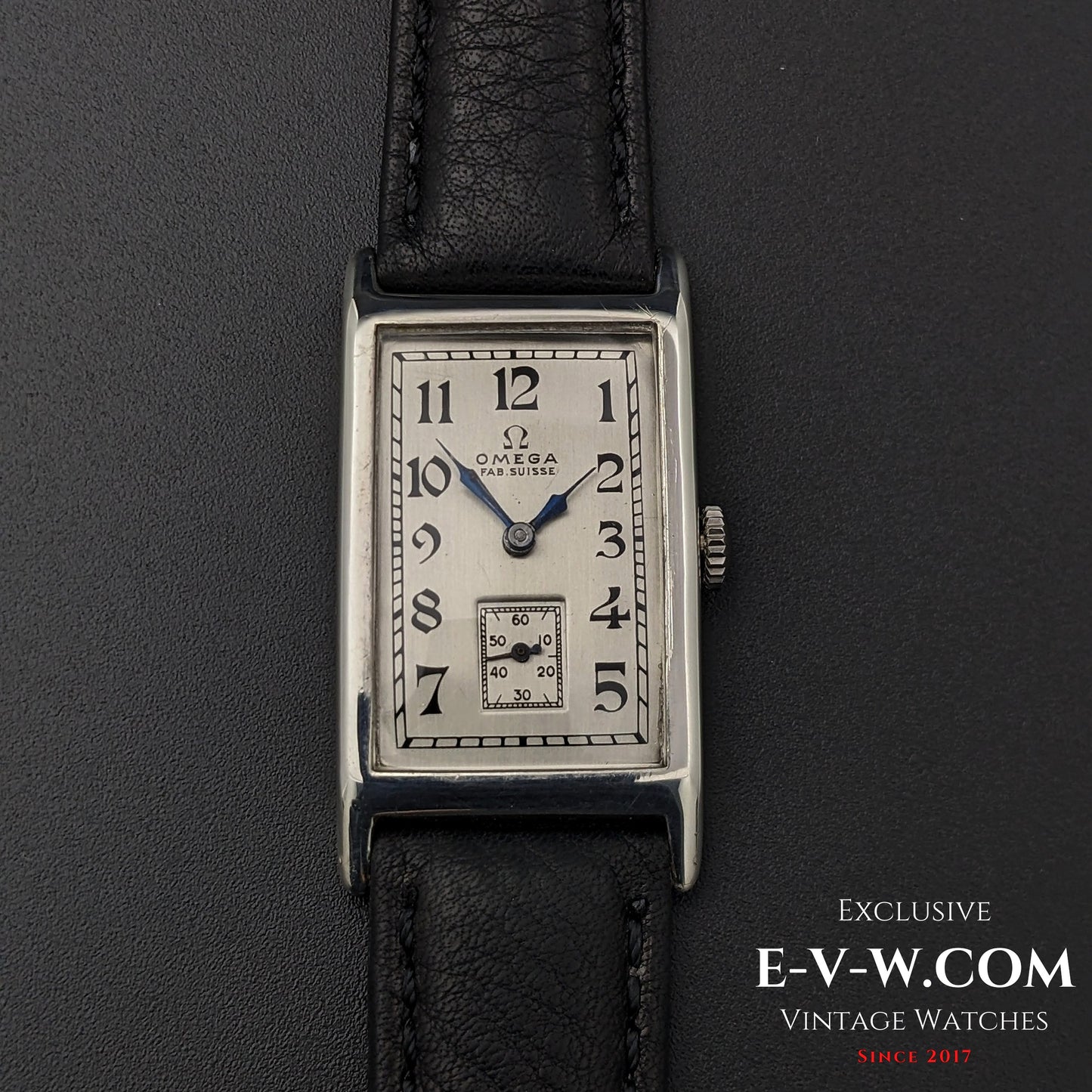 94 Years Old Antique Omega Rare Tank / Silver case / Art Deco / Cal. F20 / Antique 1930