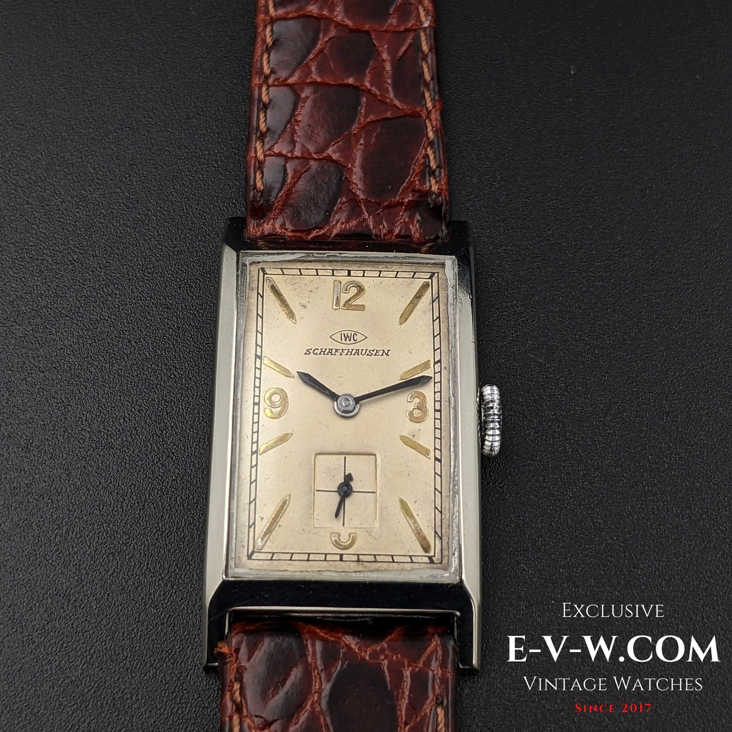 93 Years Old Antique IWC Schaffhausen Tank unique cristal Art Deco / Cal. 87 Vintage