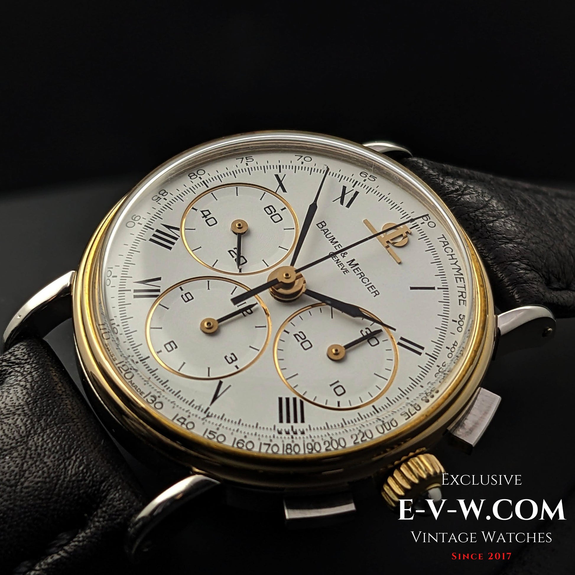 40 Years Old Vintage Baume & Mercier Chronograph Steel Gold  / Ref. 6101099 / Cal. Lemania 1873 / Vintage 1980s