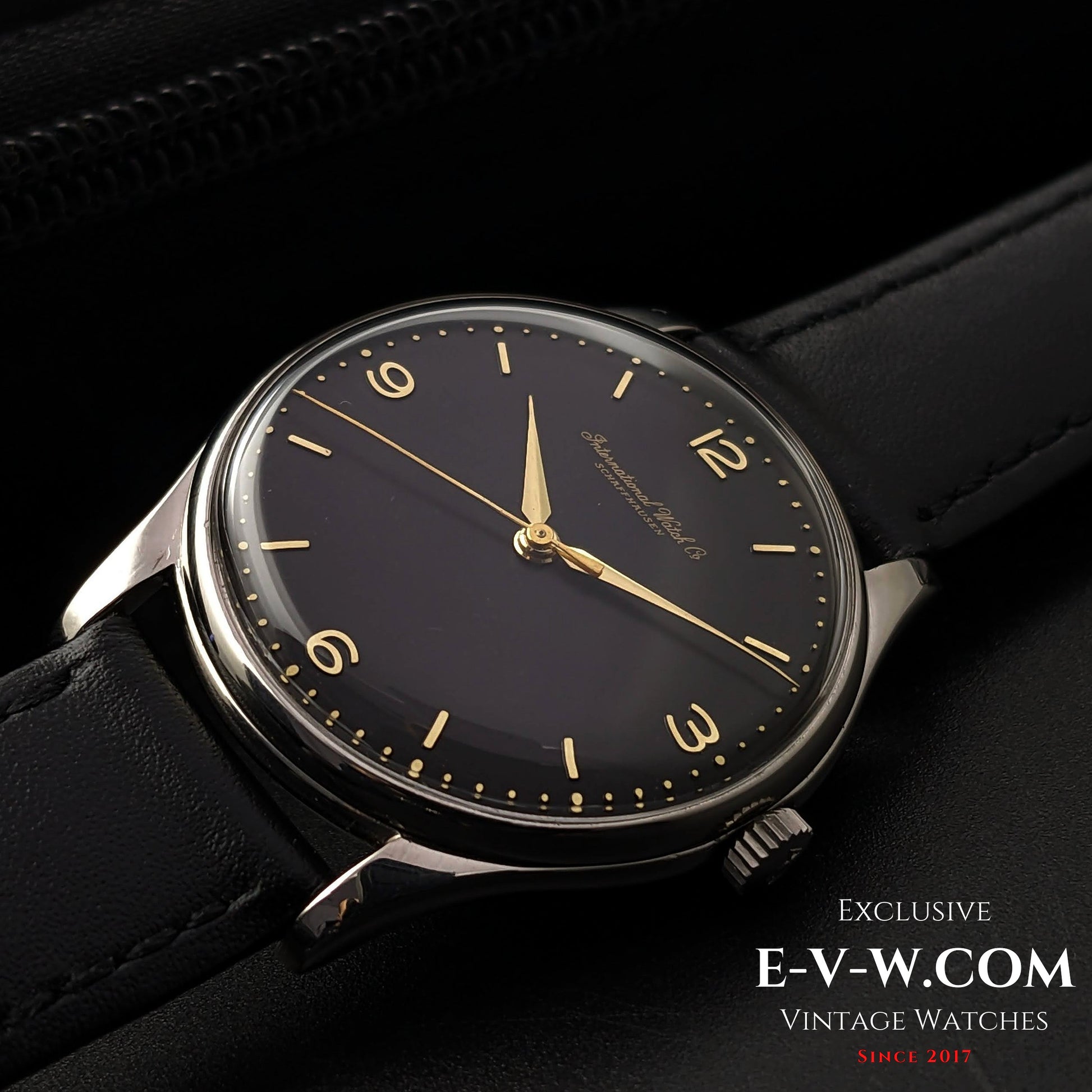 66 Years Old Vintage IWC Schaffhausen Black / Cal. 89 / Vintage 1957