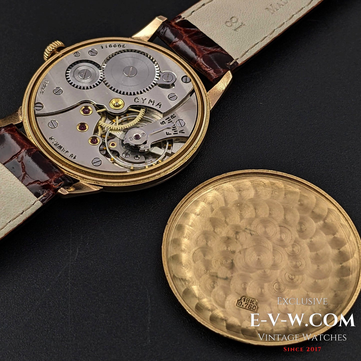 70 Years Old Vintage Cyma 18k Gold / Jumbo  / Cal.586 / Vintage 1950s