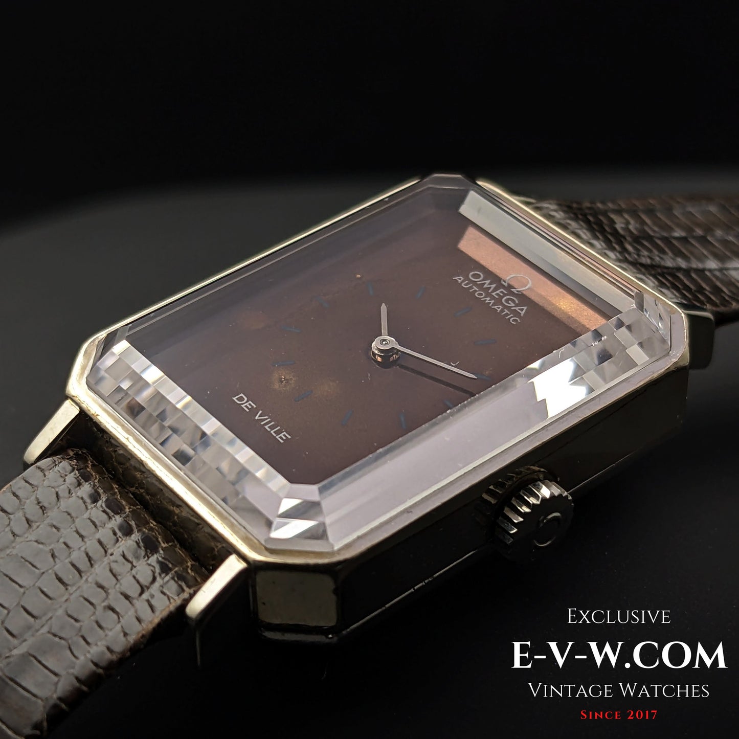 56 Vintage OmeganUnique Emerald Cut Sapphire Crystal "collection of Andrew Grim" /  Vintage 1968