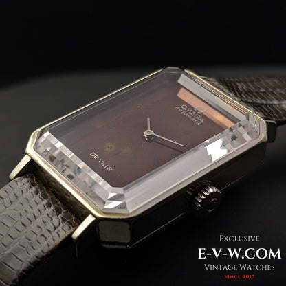 56 Vintage OmeganUnique Emerald Cut Sapphire Crystal "collection of Andrew Grim" /  Vintage 1968