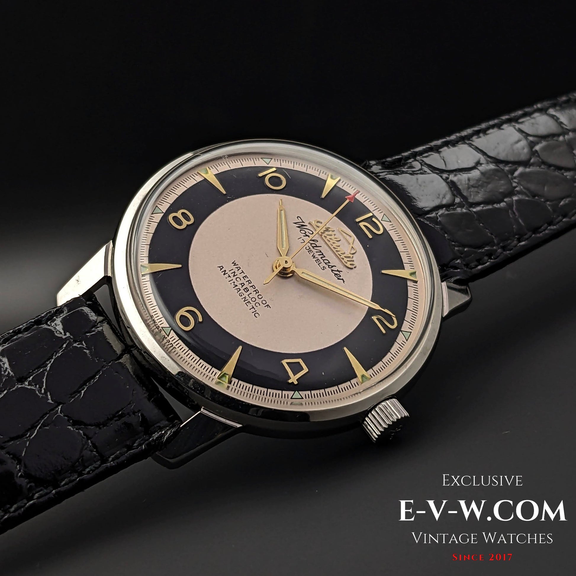 50 Years Old Vintage Atlantic Worldmaster Jumbo Two tone Bull's Eye Dial / Cal. 1100 / Vintage 1970s