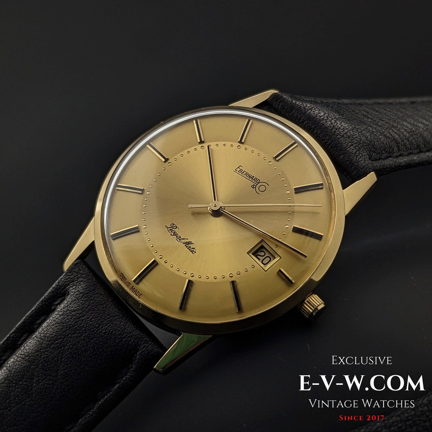 50 Years Old Vintage Eberhard & Co Royal Matic Automatic / 18K Gold / Cal. 2677 / Vintage 1970s