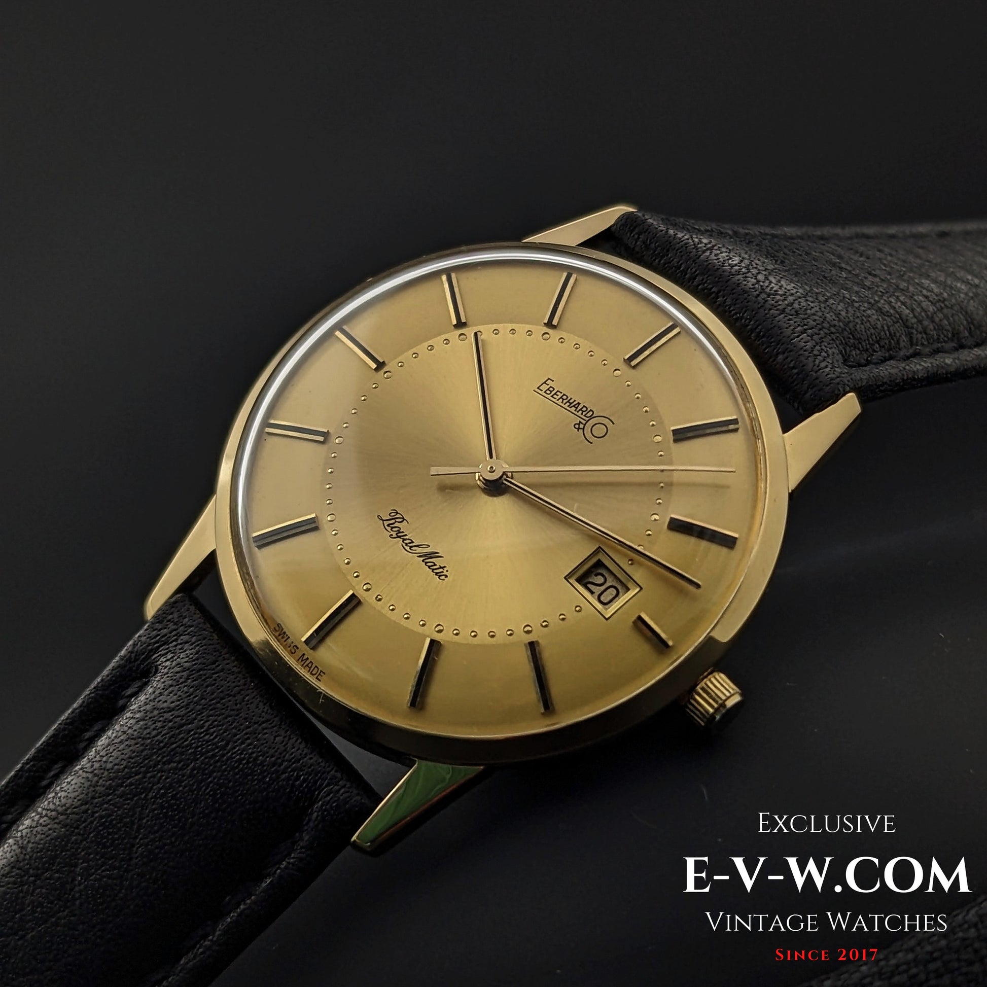 50 Years Old Vintage Eberhard & Co Royal Matic Automatic / 18K Gold / Cal. 2677 / Vintage 1970s