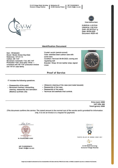 Enicar Day-Date | Ref. 147-01-13 | Cal. AR 1147 | Vintage 1970 | Serviced