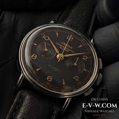 85 Years Old Vintage Lemania Chronographe SUISSE / WWII / Black dial / Cal. 1276 / Vintage 1940