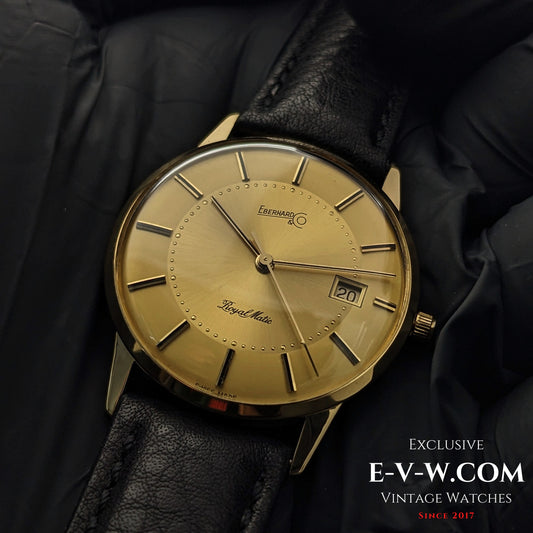 50 Years Old Vintage Eberhard & Co Royal Matic Automatic / 18K Gold / Cal. 2677 / Vintage 1970s
