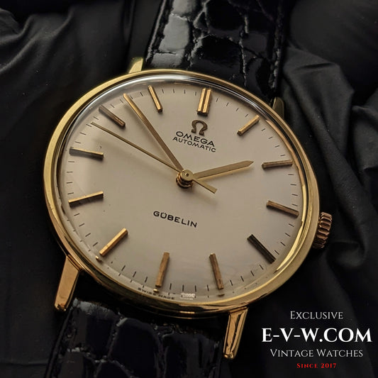 58 Years Old Vintage Omega Automatic GUBELIN / 18K Gold Ref. 161009 / Cal. 552 / Vintage 1966