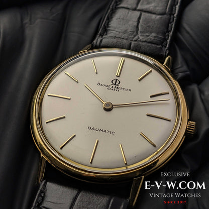 60 Years Old Vintage Baume & Mercier Genève Baumatic 18k Gold / Cal. MB 12800 Micro rotor / Vintage 1960s