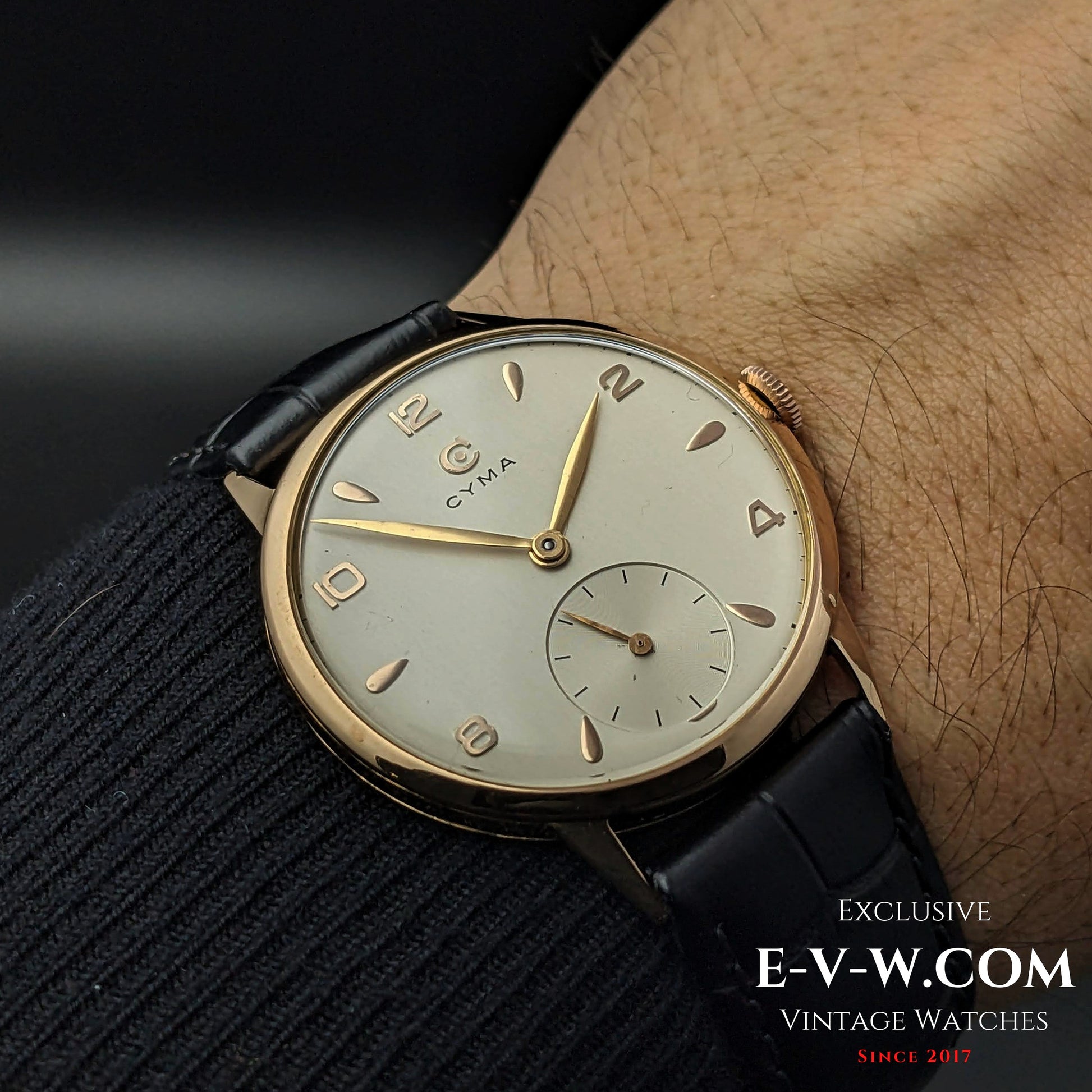 74 Years Old Vintage Cyma Jumbo 18k Gold / Cal. 586 / Vintage 1950