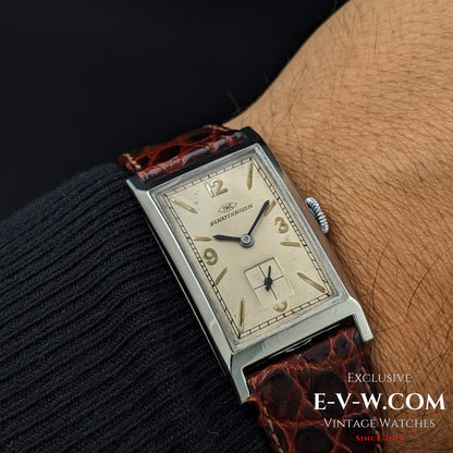 93 Years Old Antique IWC Schaffhausen Tank unique cristal Art Deco / Cal. 87 Vintage