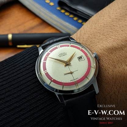 1960s — PRIM — Bulls eye two tone pink dial —  Cal 521 — Vintage 1960 — Serviced