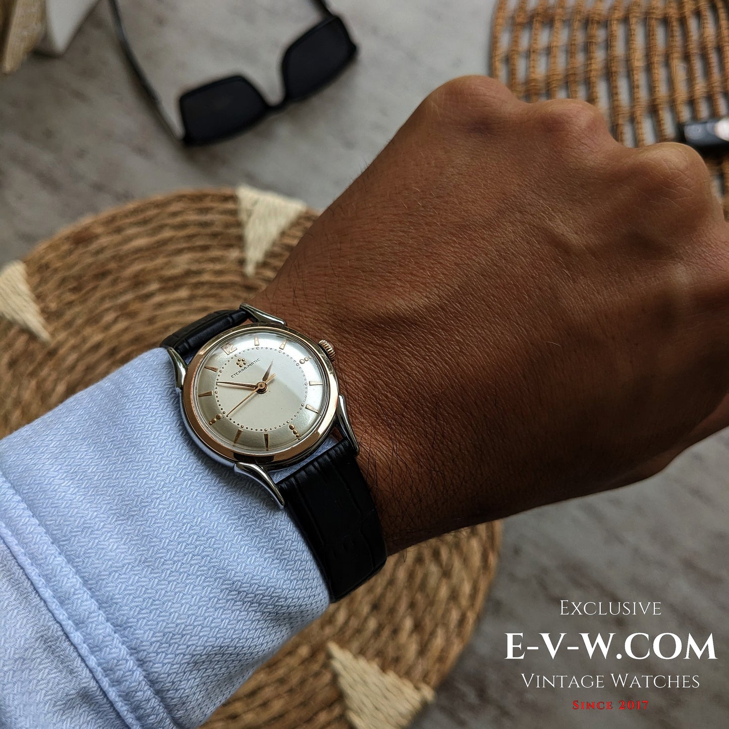 Eterna-Matic early five-ball Automatic | Two-tone case, “fancy” lugs | Cal. 1248T | Vintage 1950