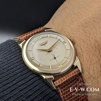 74 Years Old Vintage Longines Spider lugs / honeycomb dial / Steel Gold / Cal. 23Z / Vintage 1950