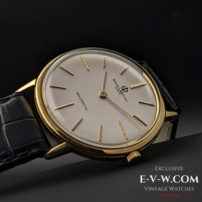 60 Years Old Vintage Baume & Mercier Genève Baumatic 18k Gold / Cal. MB 12800 Micro rotor / Vintage 1960s