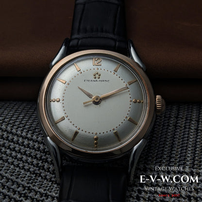 Eterna-Matic early five-ball Automatic | Two-tone case, “fancy” lugs | Cal. 1248T | Vintage 1950