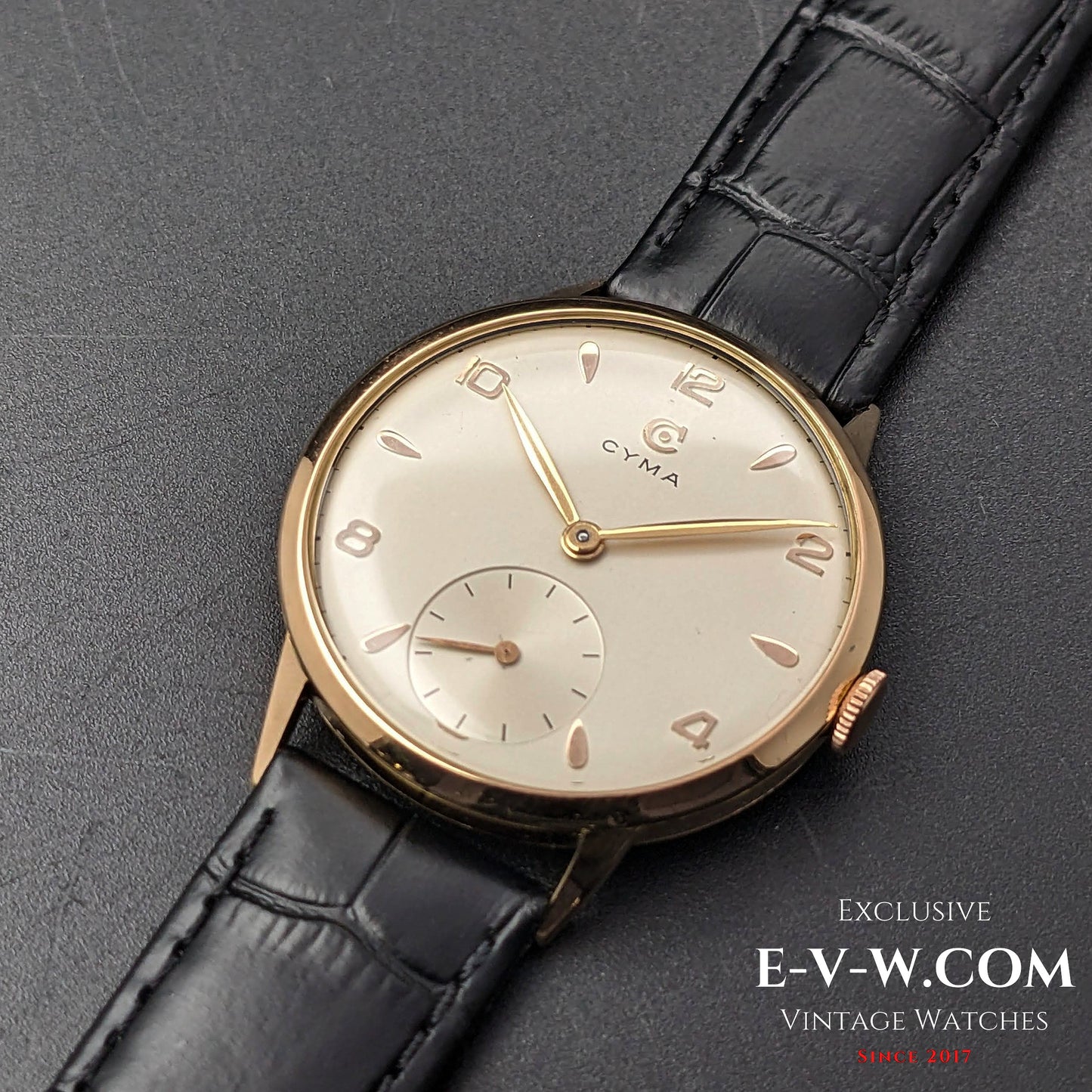 74 Years Old Vintage Cyma Jumbo 18k Gold / Cal. 586 / Vintage 1950