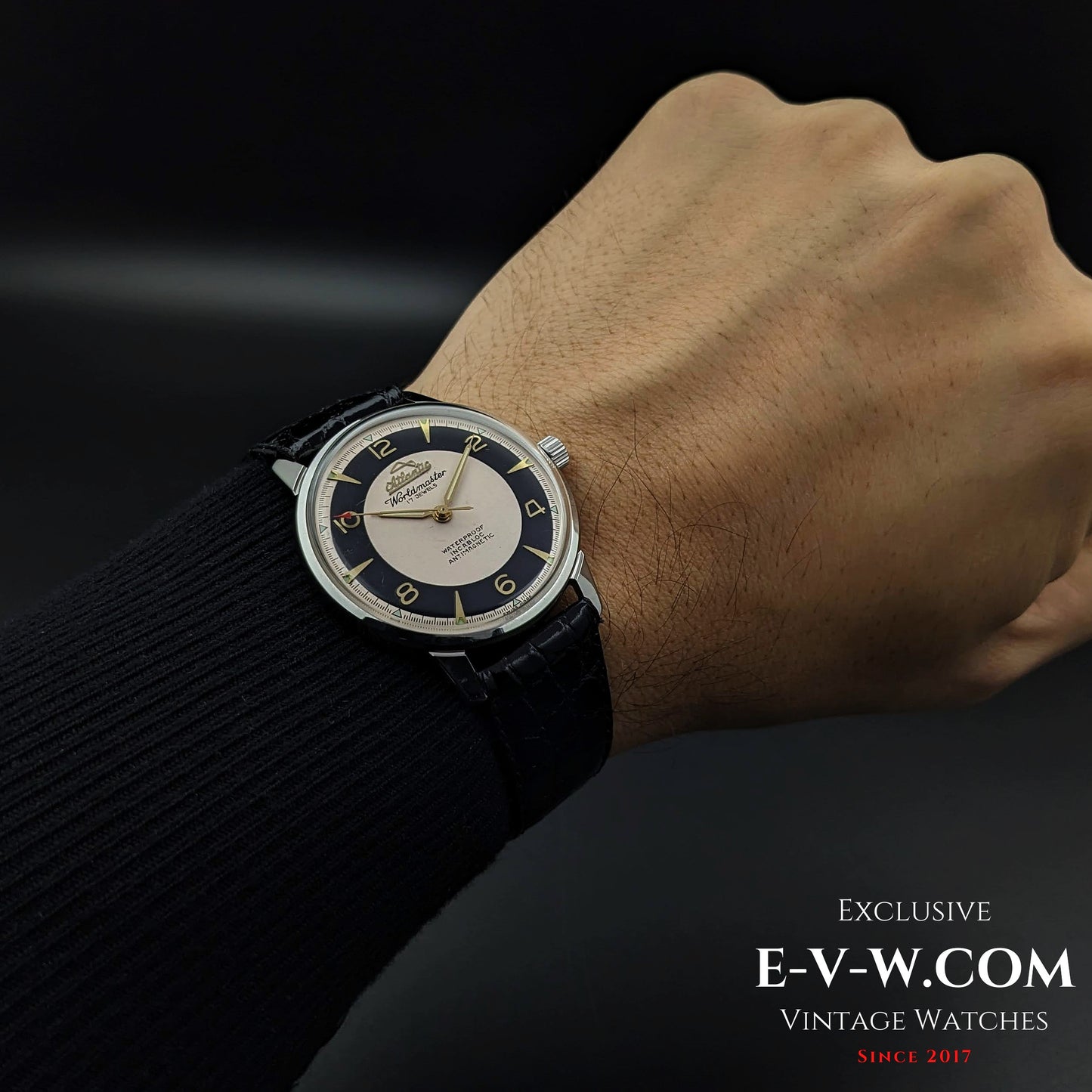 50 Years Old Vintage Atlantic Worldmaster Jumbo Two tone Bull's Eye Dial / Cal. 1100 / Vintage 1970s