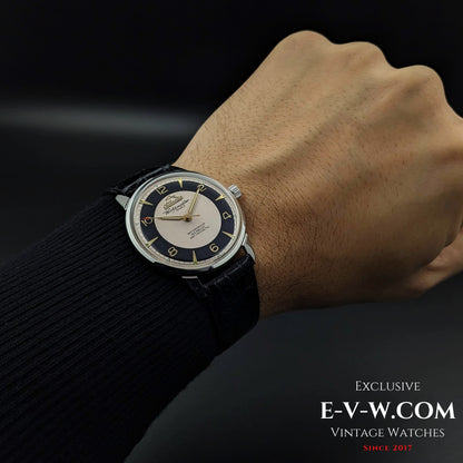 50 Years Old Vintage Atlantic Worldmaster Jumbo Two tone Bull's Eye Dial / Cal. 1100 / Vintage 1970s