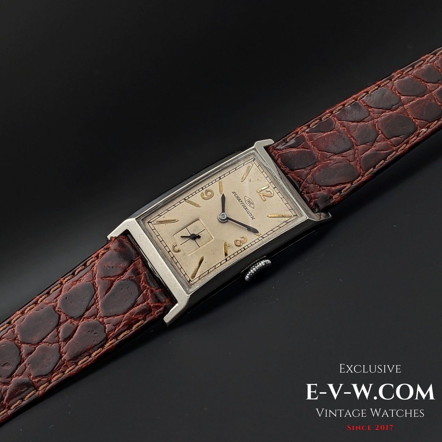 93 Years Old Antique IWC Schaffhausen Tank unique cristal Art Deco / Cal. 87 Vintage