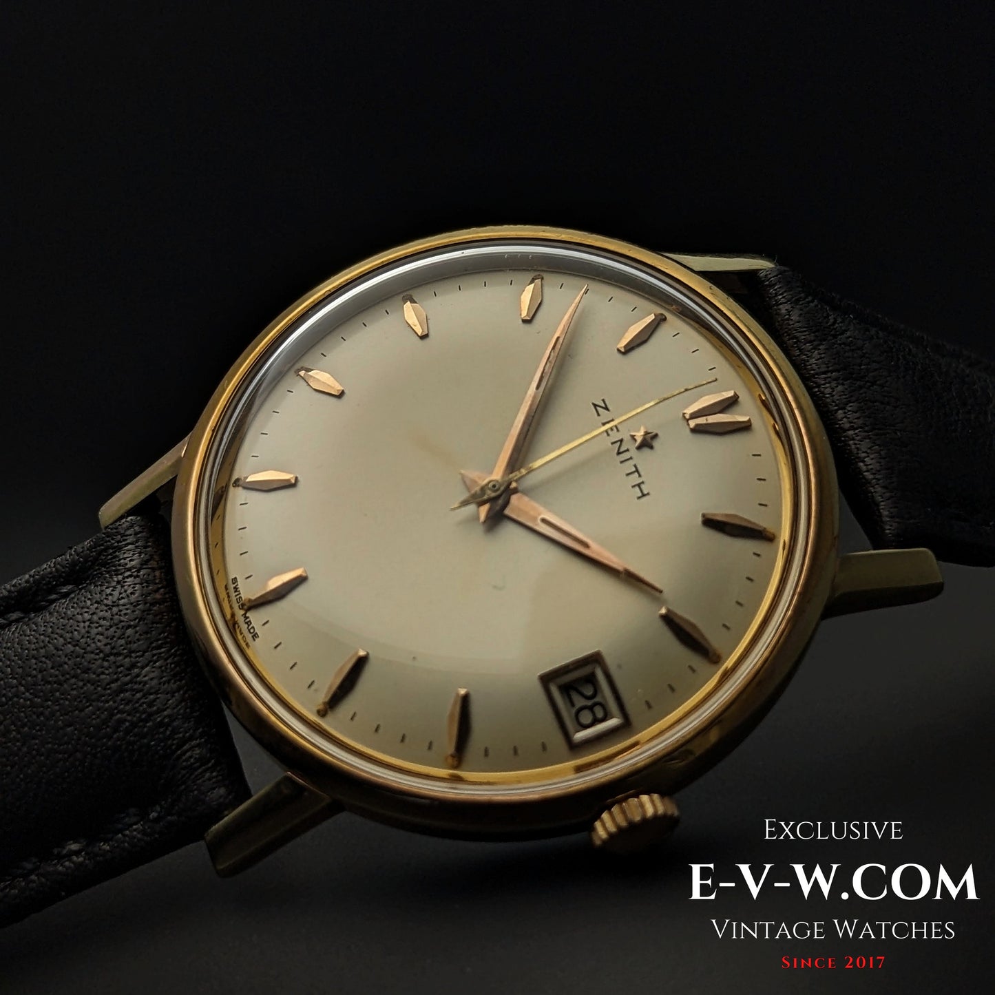 65 Years Old Vintage Zenith Classic / Gold plaque / Cal. 2522C / Vintage 1960