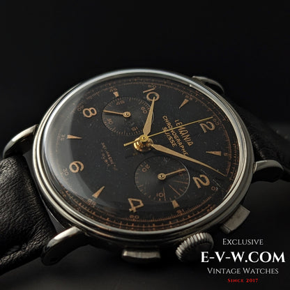 85 Years Old Vintage Lemania Chronographe SUISSE / WWII / Black dial / Cal. 1276 / Vintage 1940