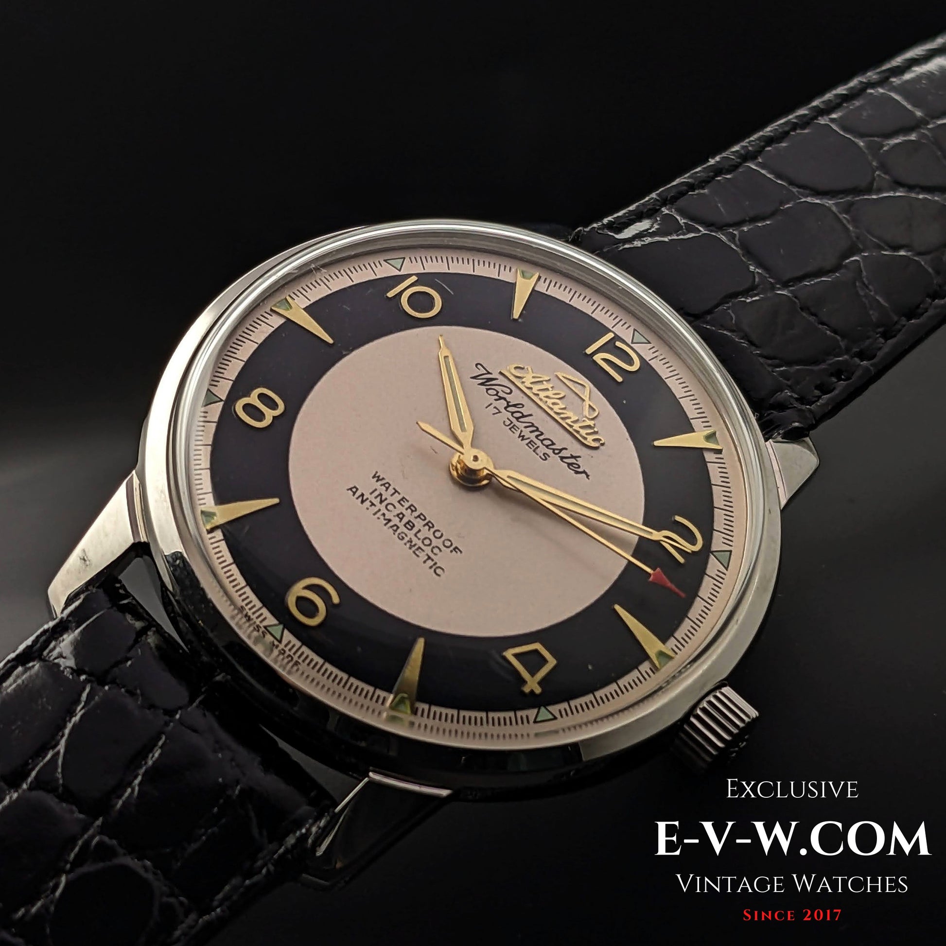 50 Years Old Vintage Atlantic Worldmaster Jumbo Two tone Bull's Eye Dial / Cal. 1100 / Vintage 1970s