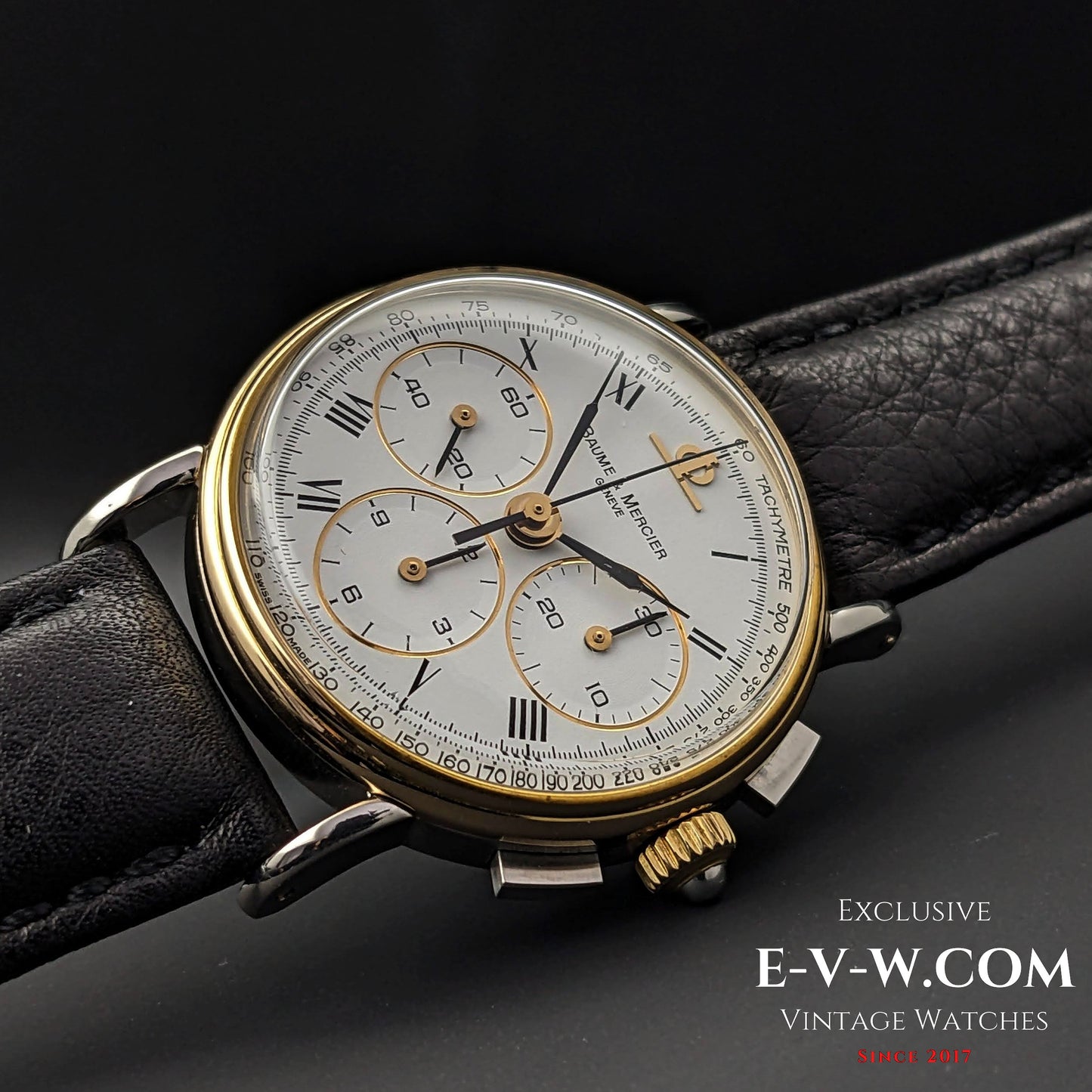 40 Years Old Vintage Baume & Mercier Chronograph Steel Gold  / Ref. 6101099 / Cal. Lemania 1873 / Vintage 1980s