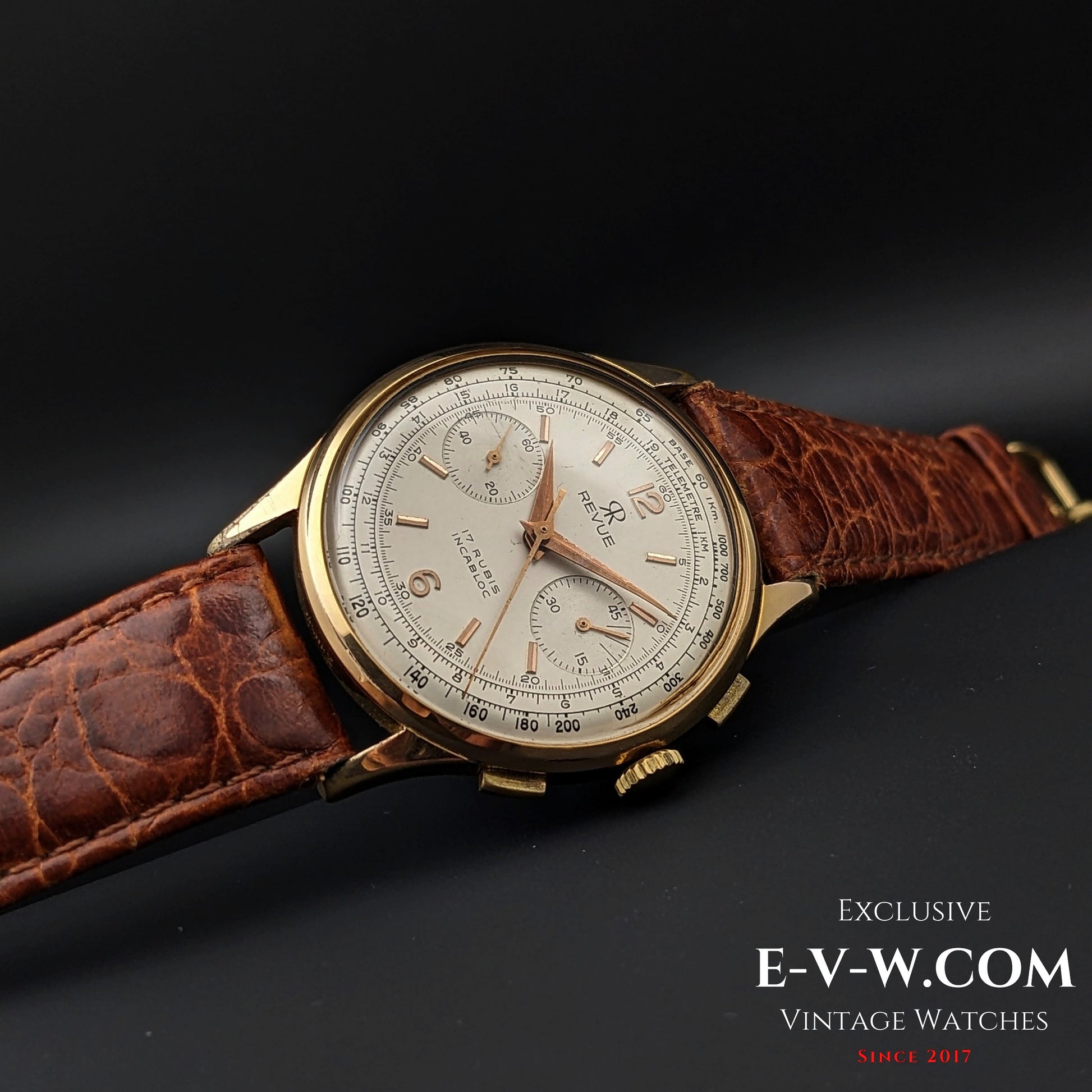 84 Years Old Vintage REVUE Chronograph / Jumbo 38mm / Cal. Valjoux 23 Vintage 1940