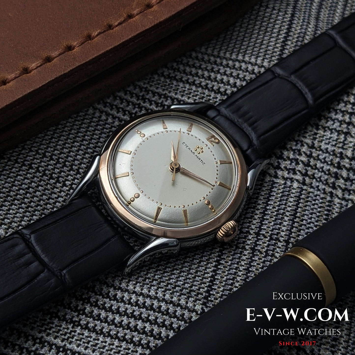 Eterna-Matic early five-ball Automatic | Two-tone case, “fancy” lugs | Cal. 1248T | Vintage 1950