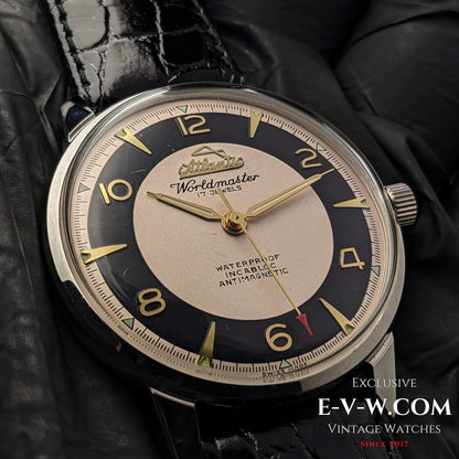 50 Years Old Vintage Atlantic Worldmaster Jumbo Two tone Bull's Eye Dial / Cal. 1100 / Vintage 1970s