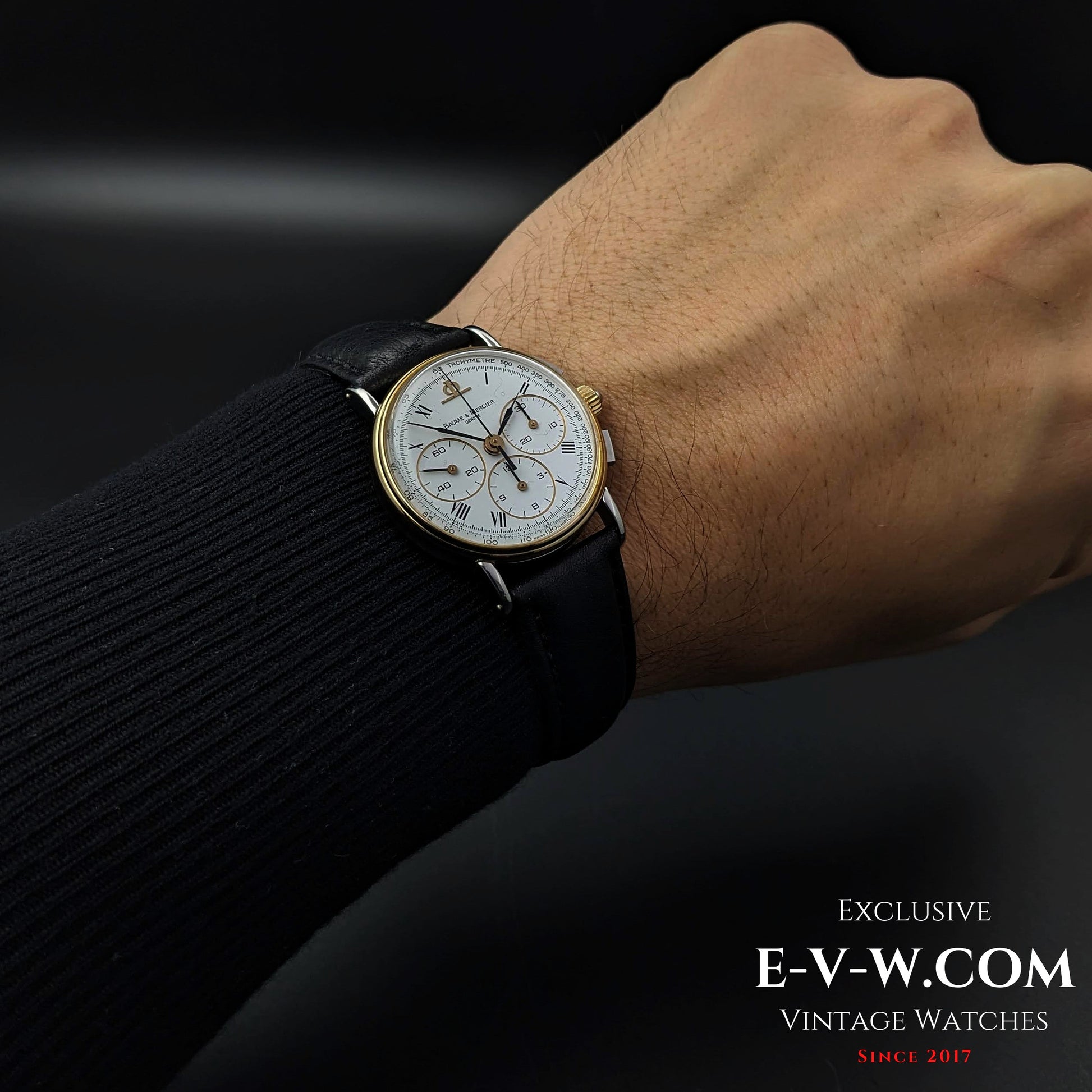 40 Years Old Vintage Baume & Mercier Chronograph Steel Gold  / Ref. 6101099 / Cal. Lemania 1873 / Vintage 1980s