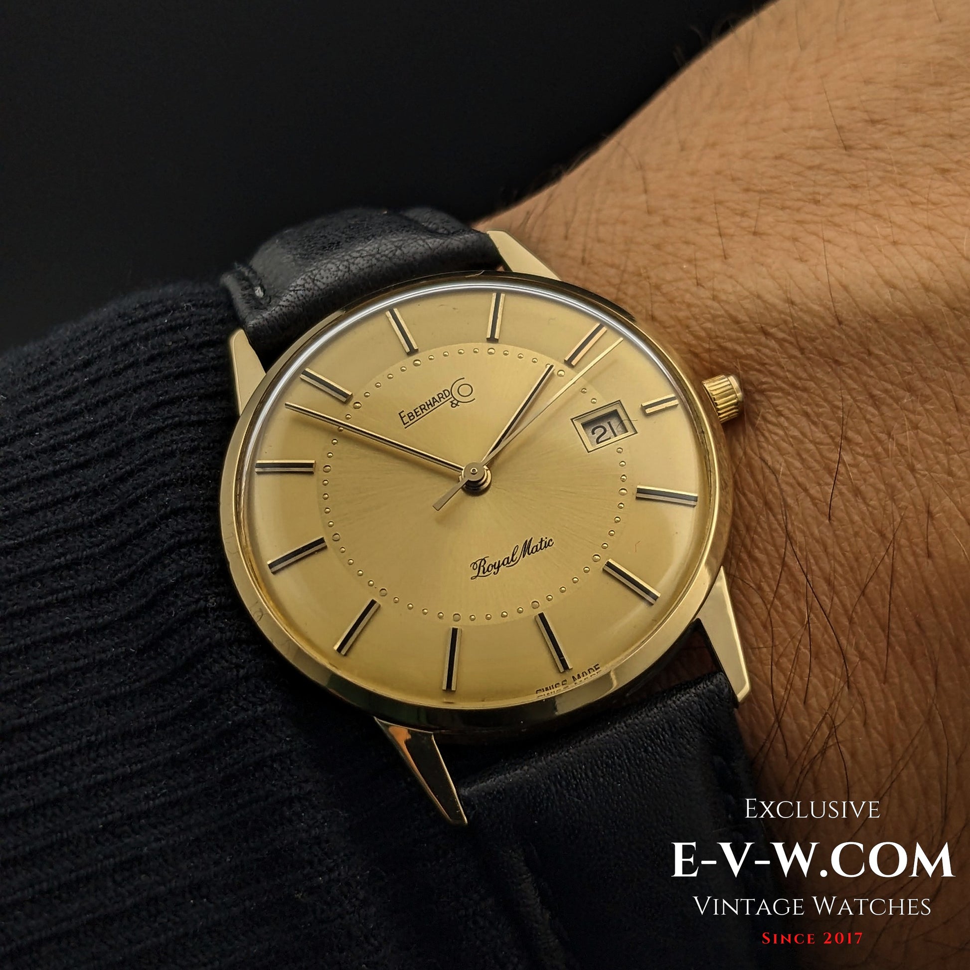 50 Years Old Vintage Eberhard & Co Royal Matic Automatic / 18K Gold / Cal. 2677 / Vintage 1970s