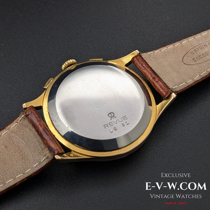 84 Years Old Vintage REVUE Chronograph / Jumbo 38mm / Cal. Valjoux 23 Vintage 1940