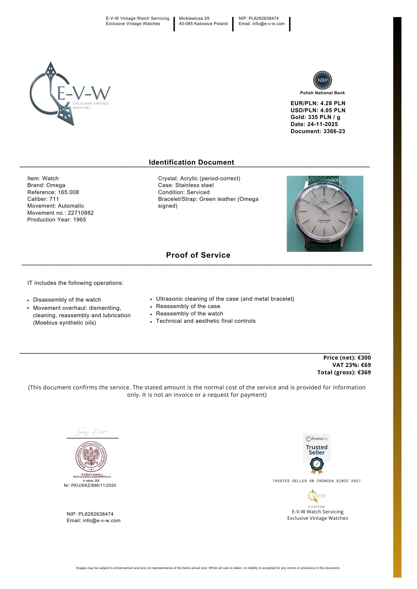 Rare and Special Omega Seamaster De Ville 1965 Vintage Watch | Ultra-Thin" Rarity (Caliber 711) | Ref. 165.008  |  Serviced